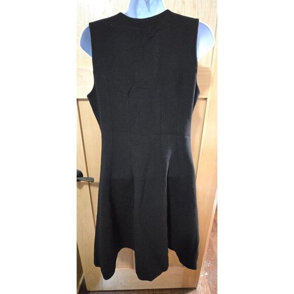 Ann Taylor Sleeveless Black Zip-Front Dress elegant date night office wear - Picture 5 of 9